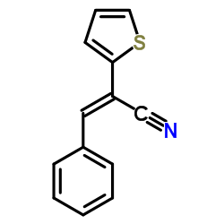 (2E)-3-Phenyl-2-(2-thienyl)acrylonitrile结构式