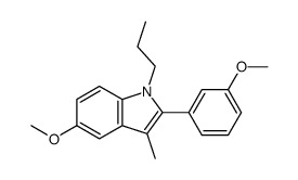 5-methoxy-2-(3-methoxyphenyl)-3-methyl-1-propyl-1H-indole结构式