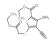 ethyl 3-amino-4-cyano-5-(ethoxycarbonylmethylsulfanyl)thiophene-2-carboxylate structure