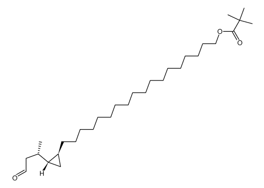 2,2-dimethylpropionic acid 18-[(1S,2R)-2-((S)-1-methyl-3-oxopropyl)cyclopropyl]octadecyl ester Structure