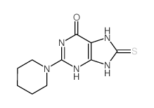 2-(1-piperidyl)-8-sulfanylidene-7,9-dihydro-3H-purin-6-one结构式