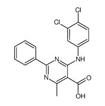 4-(3,4-Dichloro-phenylamino)-6-methyl-2-phenyl-pyrimidine-5-carboxylic acid结构式