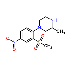 3-Methyl-1-[2-(methylsulfonyl)-4-nitrophenyl]piperazine结构式