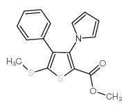 5-(Methylthio)-4-phenyl-3-(1H-pyrrol-1-yl)-2-thiophenecarboxylic acid methyl ester structure