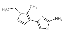 4-(1-Ethyl-5-methyl-1H-pyrazol-4-yl)-thiazol-2-ylamine结构式