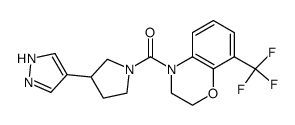 [3-(1H-Pyrazol-4-yl)pyrrolidin-1-yl](8-trifluoromethyl-2,3-dihydrobenzo[1,4]oxazin-4-yl)methanone结构式