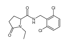 N-[(2,6-dichlorophenyl)methyl]-1-ethyl-5-oxoprolinamide结构式