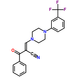 (2E)-2-Benzoyl-3-{4-[3-(trifluoromethyl)phenyl]-1-piperazinyl}acrylonitrile结构式