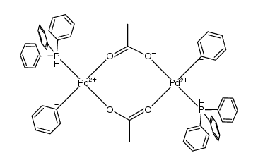 [PdPh(μ-O2CMe)(PPh3)]2结构式