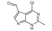 4-氯-2-甲基-7H-吡咯并[2,3-d]嘧啶-5-甲醛结构式