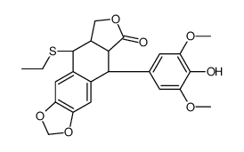 (5S,5aR,8aR,9R)-5-ethylsulfanyl-9-(4-hydroxy-3,5-dimethoxyphenyl)-5a,6,8a,9-tetrahydro-5H-[2]benzofuro[5,6-f][1,3]benzodioxol-8-one结构式