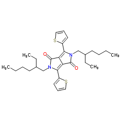 2,5-bis(2-ethylhexyl)-3,6-di(thiophen-2-yl)pyrrolo[3,4-c]pyrrole-1,4(2H,5H)-dione structure