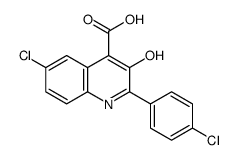 6-chloro-2-(4-chlorophenyl)-3-hydroxyquinoline-4-carboxylic acid Structure