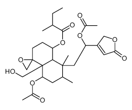 [5-acetyloxy-8-[2-acetyloxy-2-(5-oxo-2H-furan-3-yl)ethyl]-4a-(hydroxymethyl)-7,8-dimethylspiro[2,3,5,6,7,8a-hexahydro-1H-naphthalene-4,2'-oxirane]-1-yl] 2-methylbutanoate Structure