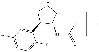 CarbaMic acid, N-[(3R,4S)-4-(2,5-difluorophenyl)-3-pyrrolidinyl]-, 1,1-diMethylethyl ester Structure