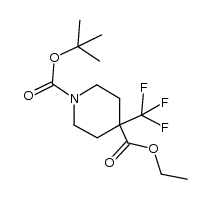 1-tert-butyl 4-ethyl 4-(trifluoromethyl)piperidine-1,4-dicarboxylate结构式