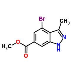 Methyl 4-bromo-3-methyl-1H-indazole-6-carboxylate结构式