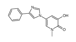 3-hydroxy-1-methyl-5-(4-phenyl-1H-imidazol-1-yl)pyridin-2(1H)-one结构式