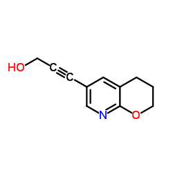 3-(3,4-Dihydro-2H-pyrano[2,3-b]pyridin-6-yl)-2-propyn-1-ol结构式