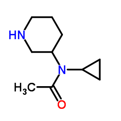 N-Cyclopropyl-N-(3-piperidinyl)acetamide结构式