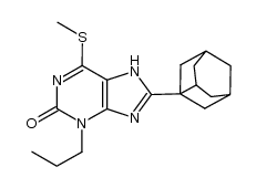 6-(methylthio)-8-(3-noradamantyl)-3-propyl-7H-purin-2(3H)-one Structure