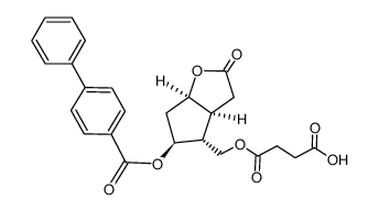 (3aS(3aα,4α,5β,6aα))-(+)-(5-(1,1'-biphenyl-4-carbonyloxy)hexahydro-2H-cyclopenta(b)furan-2-on-4-yl)methyl hydrogen butanedioate Structure