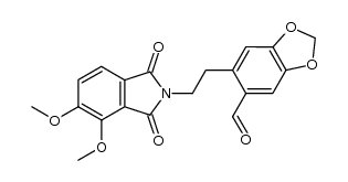 6-(2-(4,5-dimethoxy-1,3-dioxoisoindolin-2- yl)ethyl)benzo[d][1,3]dioxole-5-carbaldehyde结构式