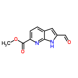 Methyl 2-formyl-1H-pyrrolo[2,3-b]pyridine-6-carboxylate Structure