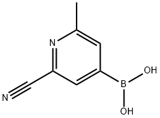 2-Methyl-6-cyanopyridine-4-boronic acid结构式