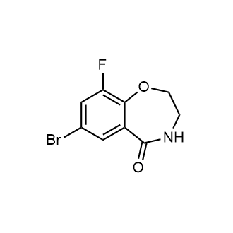 7-溴-9-氟-3,4-二氢苯并[f][1,4]氧氮杂-5(2H)-酮结构式