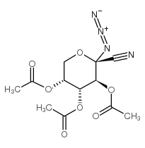 2,3,4-TRI-O-ACETYL-1-AZIDO-1-DEOXY-BETA-D-ARABINOPYRANOSYL CYANIDE结构式
