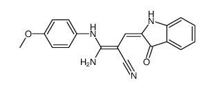 (Z)-3-amino-3-(4-methoxyanilino)-2-[(Z)-(3-oxo-1H-indol-2-ylidene)methyl]prop-2-enenitrile Structure