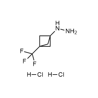 (3-(Trifluoromethyl)bicyclo[1.1.1]pentan-1-yl)hydrazine dihydrochloride structure