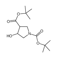 tert-Butyl 3-(tert-butoxycarbonyl)-4-hydroxypyrrolidine-1-carboxylate Structure