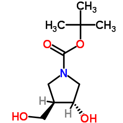2-Methyl-2-propanyl (3R,4R)-3-hydroxy-4-(hydroxymethyl)-1-pyrrolidinecarboxylate结构式