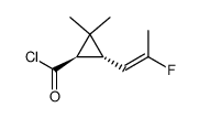 Cyclopropanecarbonyl chloride, 3-[(1E)-2-fluoro-1-propenyl]-2,2-dimethyl-, (1R,3R)- (9CI) Structure