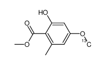 Methyl 2-hydroxy-4-[13C]methoxy-6-methylbenzoate结构式