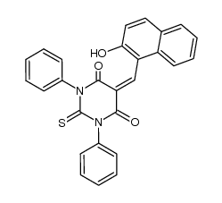 5-(2-hydroxy-[1]naphthylmethylene)-1,3-diphenyl-2-thio-barbituric acid Structure