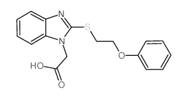 (2-[(2-Phenoxyethyl)thio]-1H-benzimidazol-1-yl)acetic acid structure