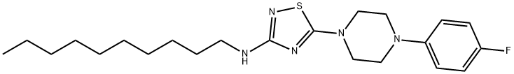 N-Decyl-5-[4-(4-fluorophenyl)-1-piperazinyl]-1,2,4-thiadiazol-3-amine structure