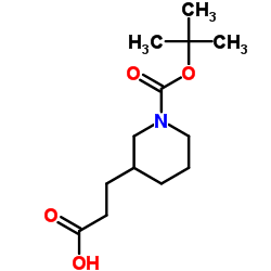 3-(2-Carboxyethyl)piperidine-1-carboxylic acid tert-butyl ester Structure