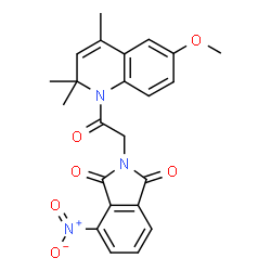2-[2-(6-methoxy-2,2,4-trimethylquinolin-1(2H)-yl)-2-oxoethyl]-4-nitro-1H-isoindole-1,3(2H)-dione Structure