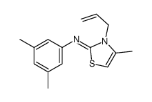 N-(3,5-dimethylphenyl)-4-methyl-3-prop-2-enyl-1,3-thiazol-2-imine结构式