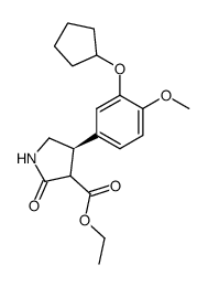 (4R)-ethyl 4-(3-(cyclopentyloxy)-4-methoxyphenyl)-2-oxopyrrolidine-3-carboxylate结构式