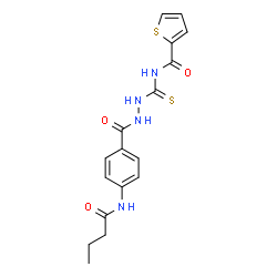 N-({2-[4-(butyrylamino)benzoyl]hydrazino}carbonothioyl)-2-thiophenecarboxamide Structure