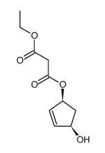 Malonic acid ethyl ester (S)-4-hydroxy-cyclopent-2-enyl ester Structure