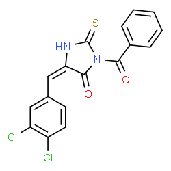 3-苄基-5-(3,4-二氯亚苄基)-2-硫代-咪唑啉丁-4-酮结构式