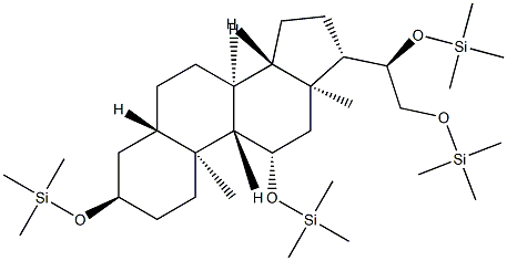 [[(20R)-5α-Pregnane-3α,11β,20,21-tetryl]tetra(oxy)]tetrakis(trimethylsilane)结构式