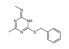 4-benzylsulfanyl-N,6-dimethyl-1,3,5-triazin-2-amine结构式
