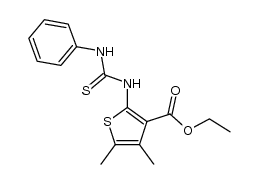 4,5-dimethyl-2-(3-phenyl-thioureido)-thiophene-3-carboxylic acid ethyl ester Structure